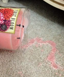 remove candle stains from carpet